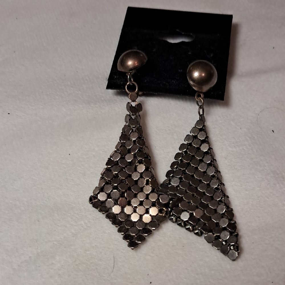 Metal Mesh Vintage Earrings